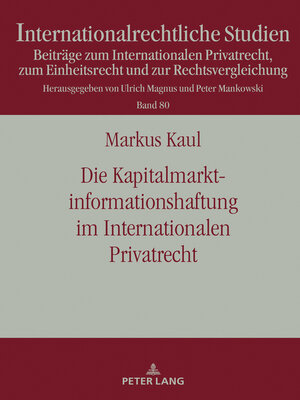 cover image of Die Kapitalmarktinformationshaftung im Internationalen Privatrecht